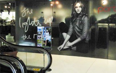 Bus perforated window graphics
