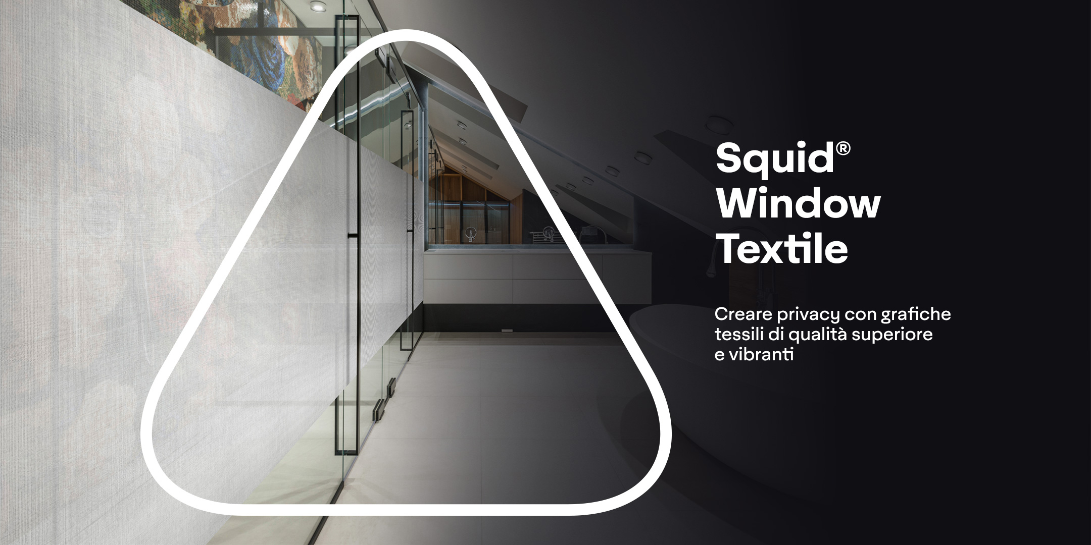 Avery Dennison Squid Window Textile - Squid è un tessuto trasparente adesivo per la copertura indoor di finestre, porte in vetro e sezioni in vetro.