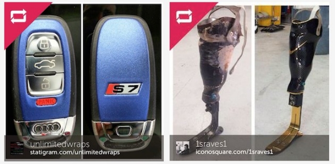 Key fob custom wrap, Prosthetic leg vinyl wrap